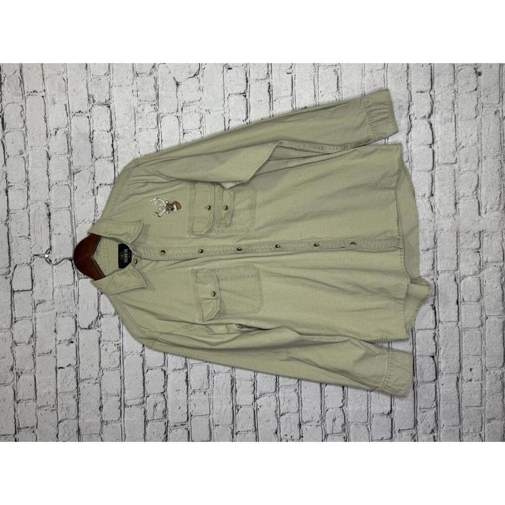 RedHead Men's Casual‎ Button-Up Shirt with Deer Embroidery, Medium
